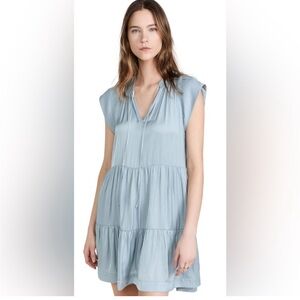 Zadig & Voltaire | Rito Tiered Satin Dress, featured in a light blue Size Medium